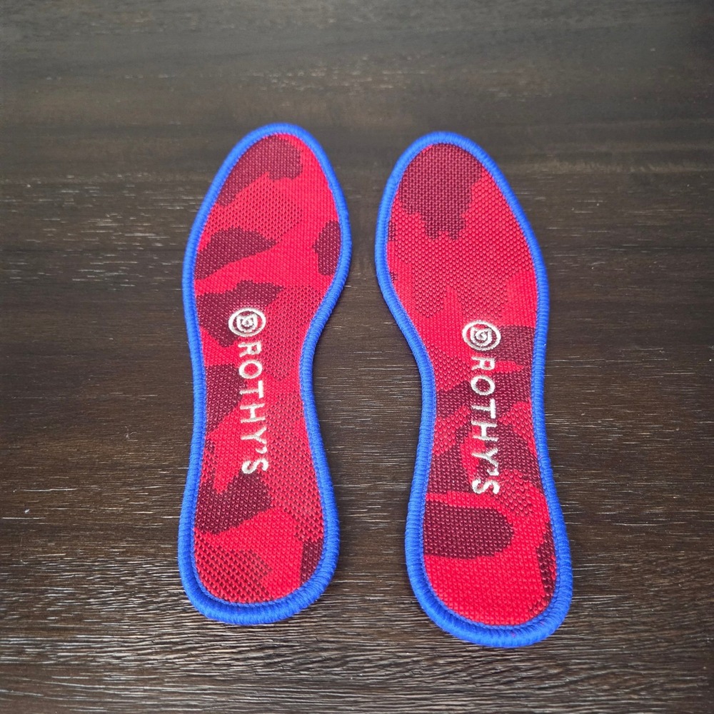 Rothy's The Loafer Womens 5.5 Red Abstract Knit Washable Comfort Flats - Picture 6 of 8